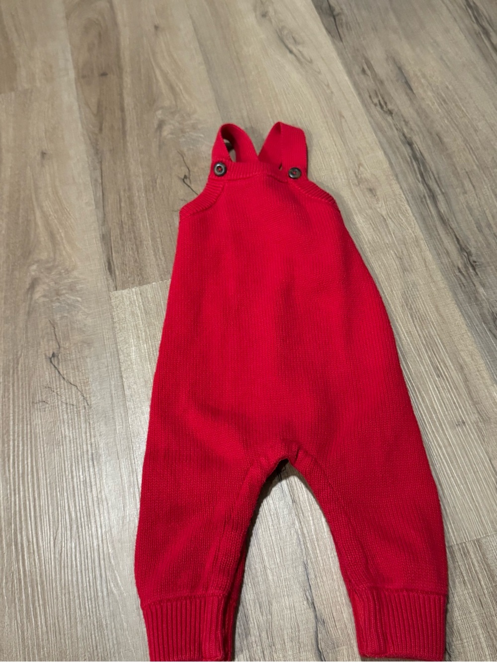 Hanna Andersson Bright Red Knit Overalls with Straps